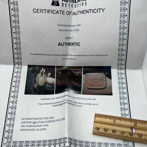 Celine Vintage Macadam Pouch with COA *see pics and description - Picture 9 of 13